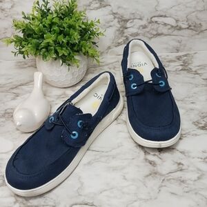 VIONIC Beach Mens 8 Navy Blue Skipper Slip-On Casual Comfort Shoes